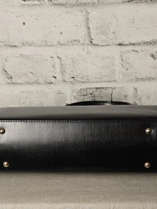 Vintage Needlepoint Rose Handbag Black Frame Kiss Lock Floral Purse - Picture 6 of 13